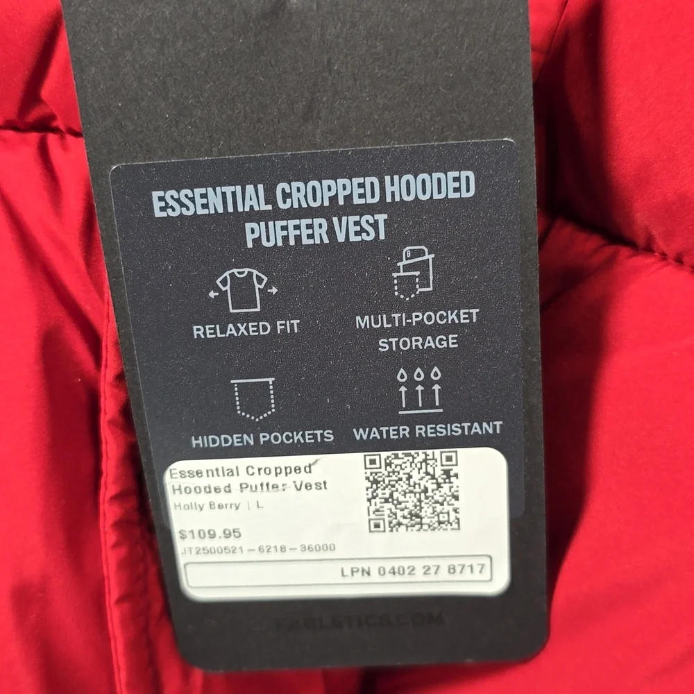Fabletics Red Quilted Puffer Vest - Picture 6 of 6